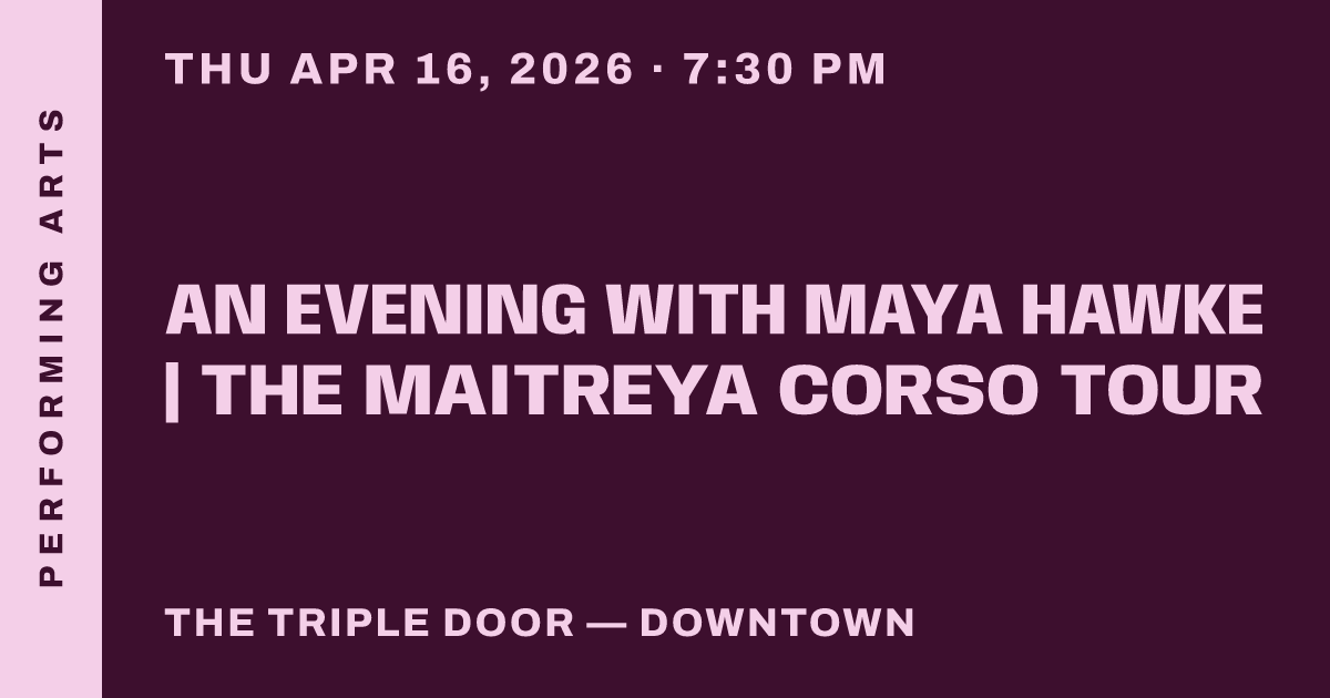 An Evening with Maya Hawke | The Maitreya Corso Tour