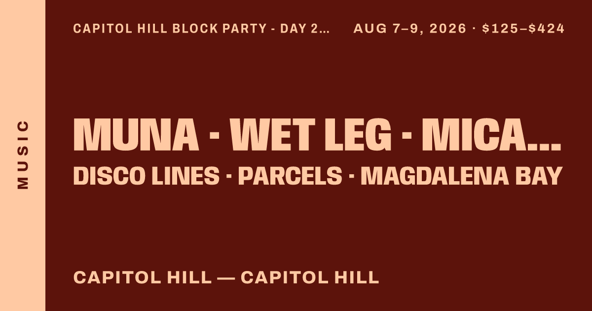 Capitol Hill Block Party - Day 2 (August 8, 2026)