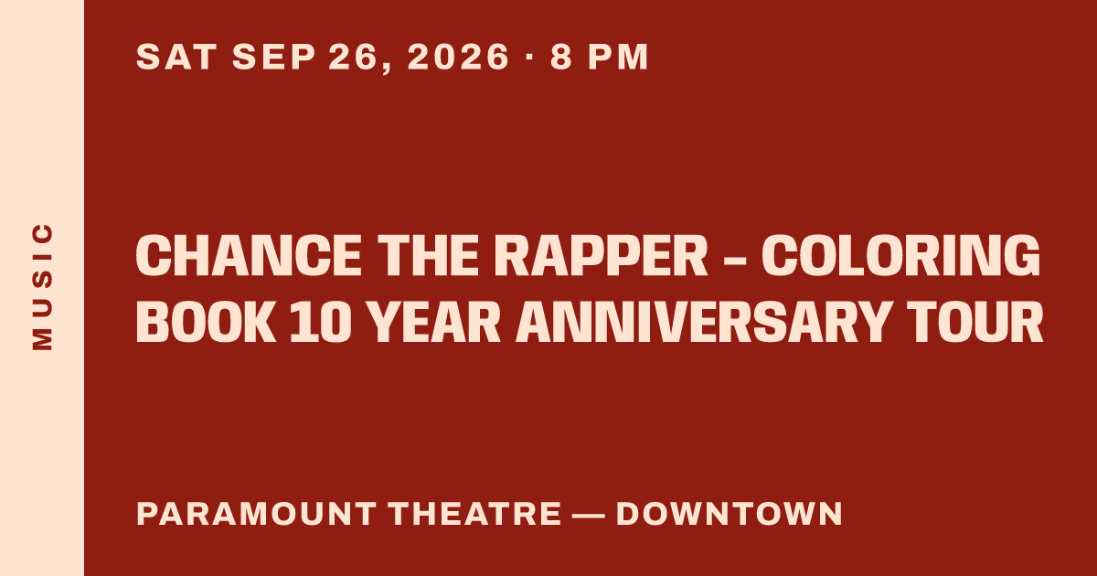 Chance the Rapper - Coloring Book 10 Year Anniversary Tour