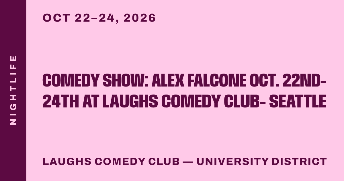 Comedy Show: Alex Falcone Oct. 22nd- 24th at Laughs Comedy Club- Seattle
