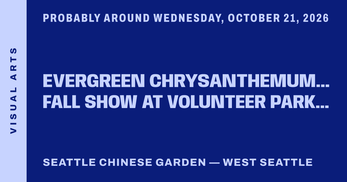 Evergreen Chrysanthemum Association Annual Fall Show at Volunteer Park Conservatory