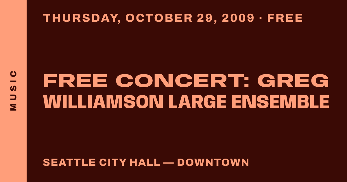Free concert: Greg Williamson Large Ensemble