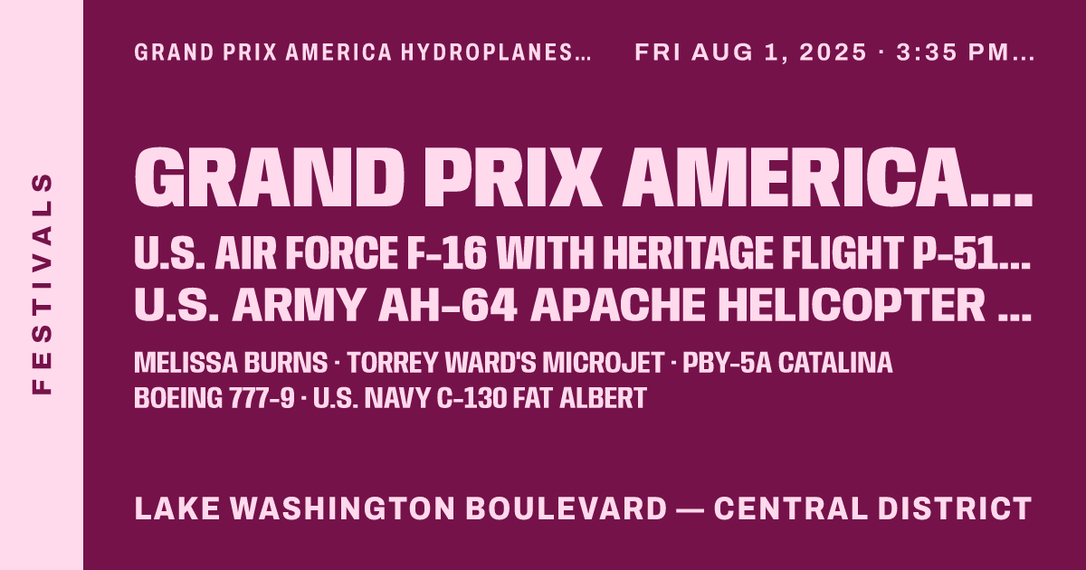 Grand Prix America Hydroplanes at Seafair Weekend Festival