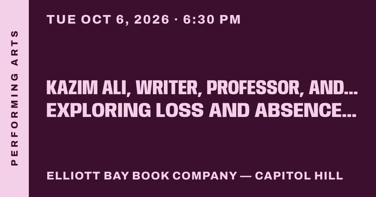Kazim Ali, writer, professor, and founder of Nightboat Books, visits the store for The Man in 119, his latest collection exploring loss and absence alongside the human body and the natural world. Serena Chopra will join in conversation.