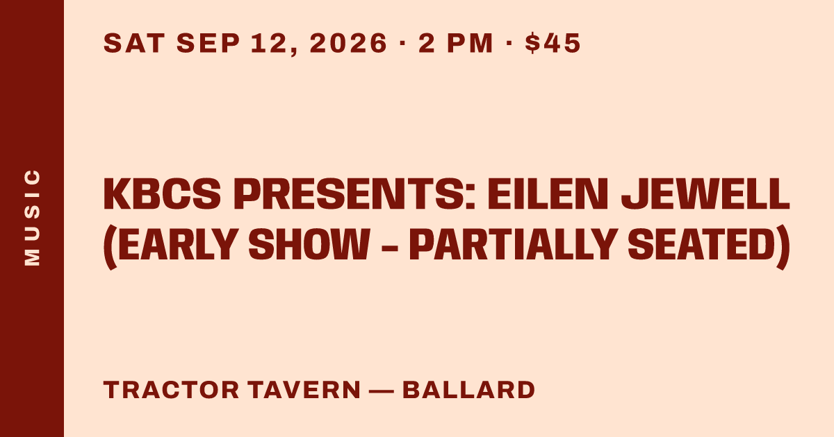 KBCS Presents: Eilen Jewell (Early Show - Partially Seated)