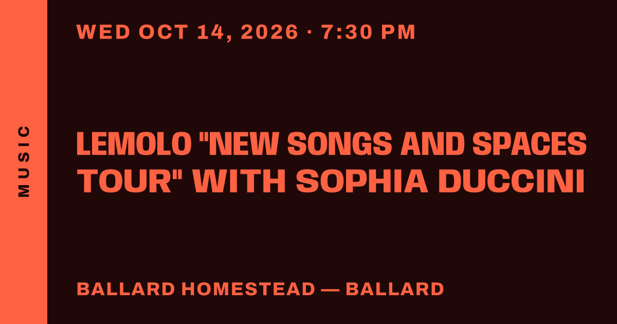 Lemolo "New Songs and Spaces Tour" with Sophia Duccini