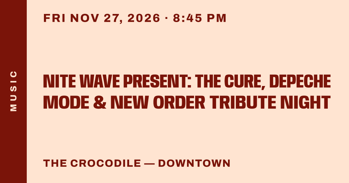 Nite Wave present: The Cure, Depeche Mode & New Order Tribute Night