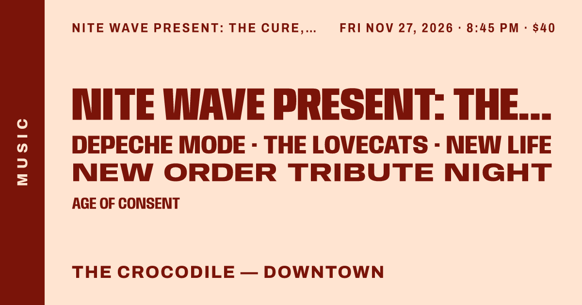 Nite Wave present: The Cure, Depeche Mode & New Order Tribute Night