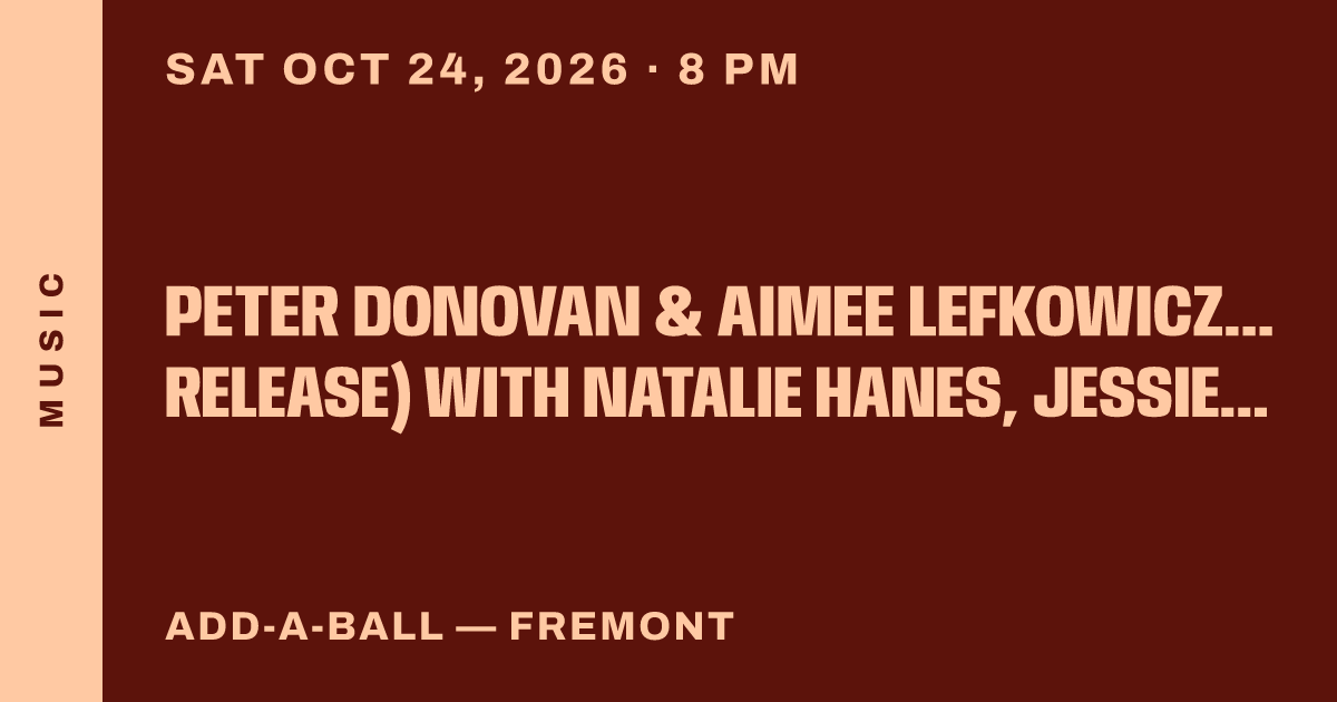 Peter Donovan & Aimee Lefkowicz (album release) with Natalie Hanes, Jessie Thoreson