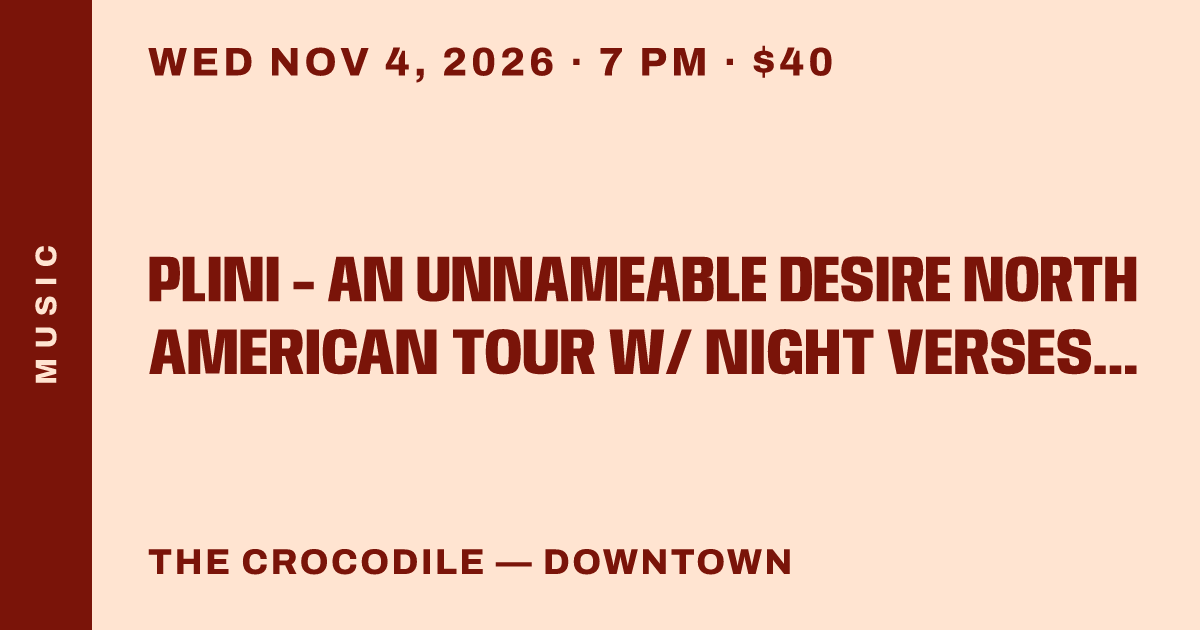 Plini - An Unnameable Desire North American Tour w/ Night Verses & Portraits
