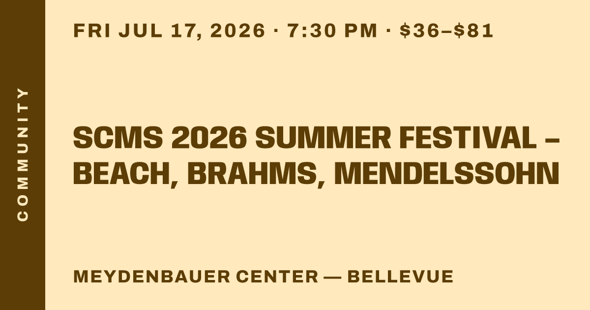SCMS 2026 Summer Festival – Beach, Brahms, Mendelssohn