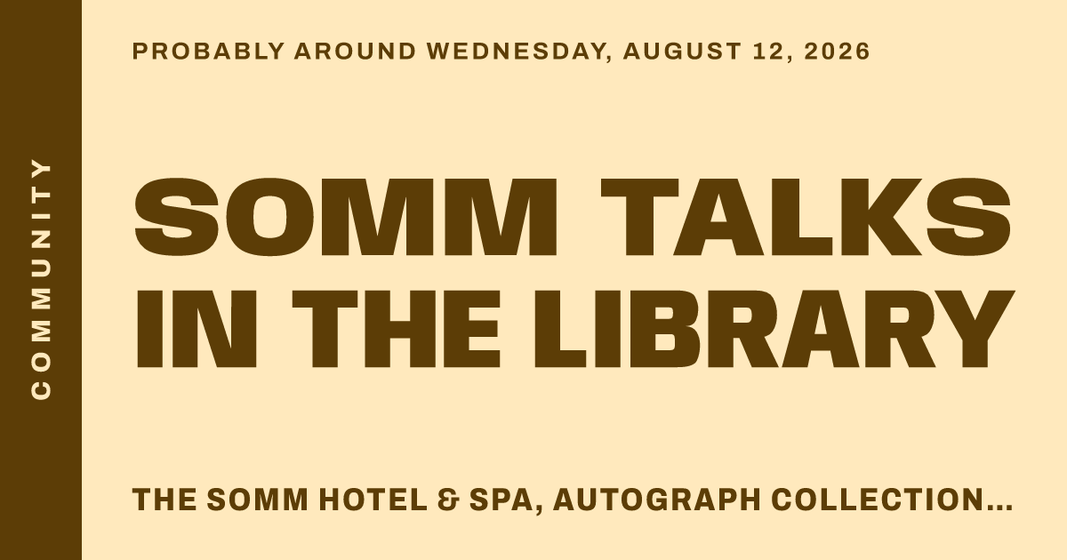 SOMM Talks in the Library