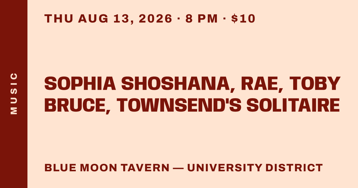 Sophia Shoshana, Rae, Toby Bruce, Townsend's Solitaire