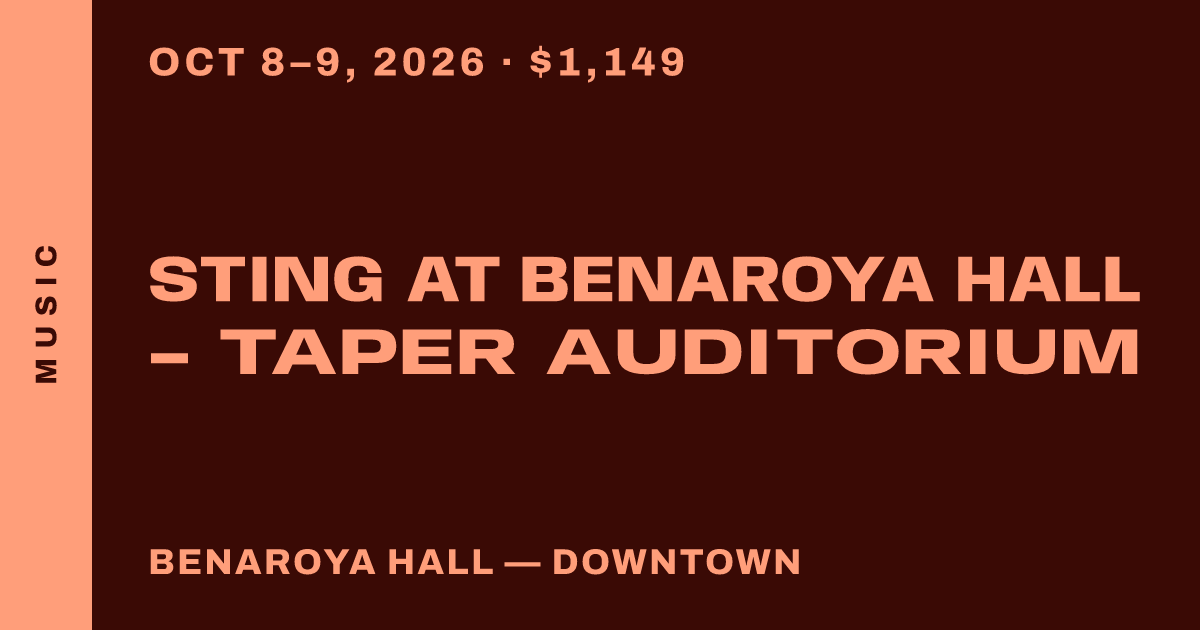 Sting at Benaroya Hall - Taper Auditorium