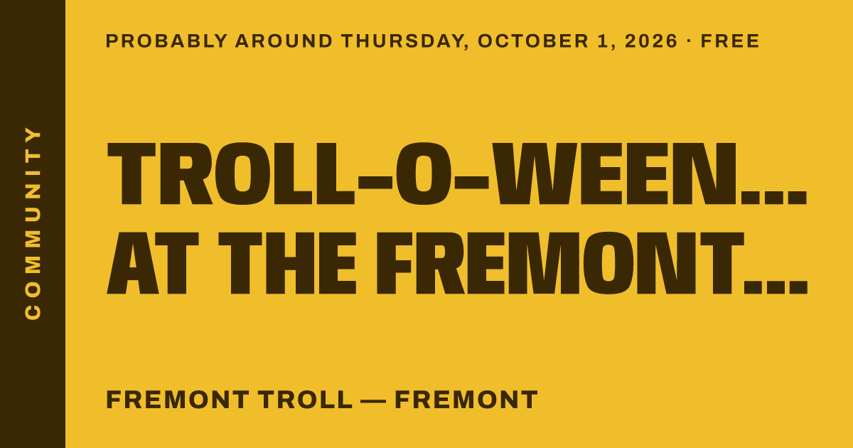 Troll-o-ween Party at the Fremont Troll