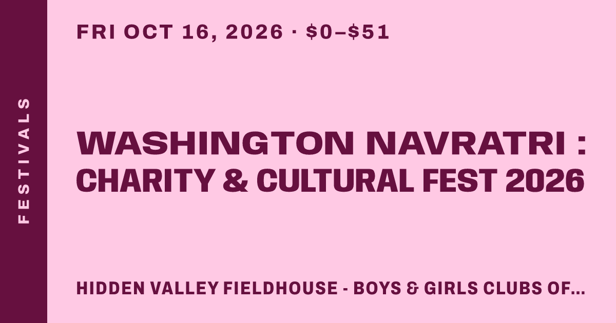 WASHINGTON NAVRATRI : CHARITY & CULTURAL FEST 2026